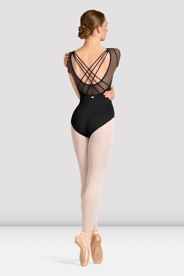 Ladies Mirella Celeste Short Sleeve Printed Leotard