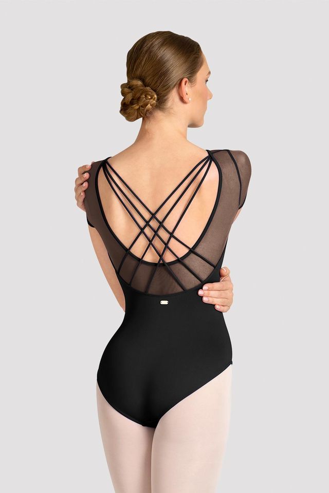 Ladies Mirella Celeste Short Sleeve Printed Leotard