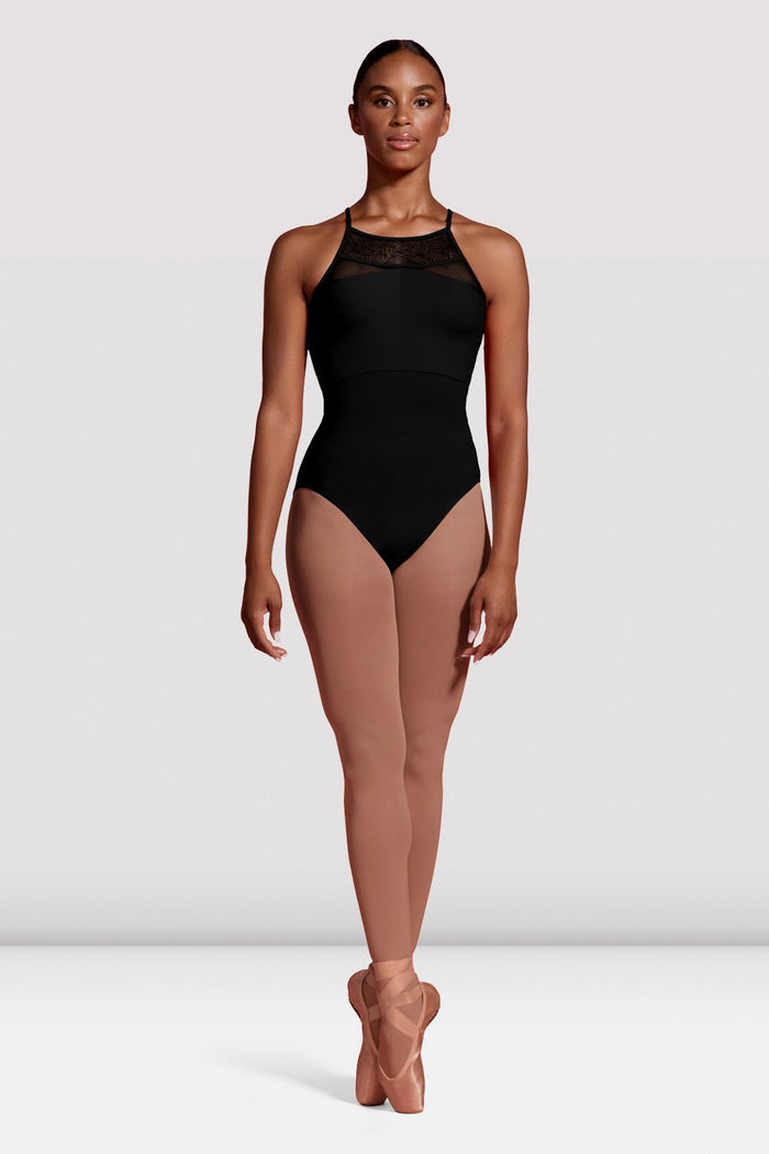 Ladies Mirella Seville Mesh Panelled Halter Leotard