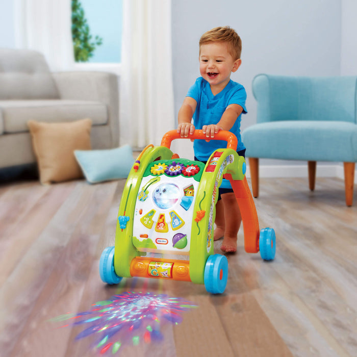 Pushing the walker activates fun lights on the floor