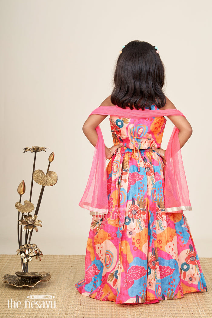 The Nesavu Girls Lehenga Choli Lehenga choli for girls with embroidered blouse and dupatta Nesavu Nesavu multicolor girls georgette lehenga choli with embroidered blouse and dupatta for weddings