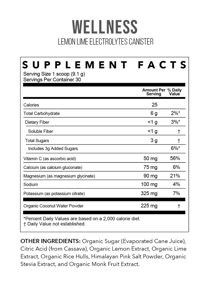 Lemon Lime Electrolytes | 30 Serving Canister