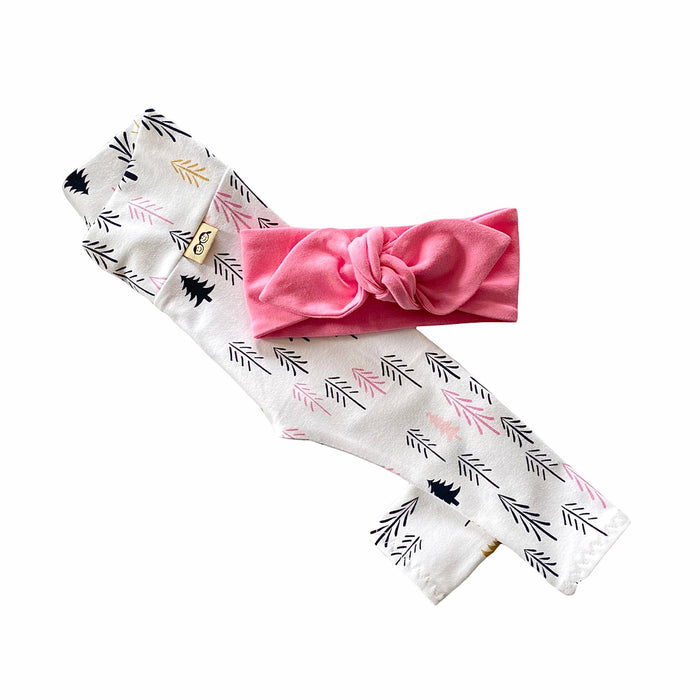 Mix and Match Loblolly Wood Leggings with Pink Headband