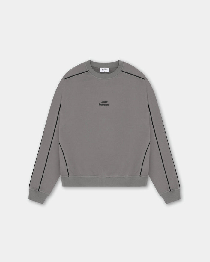Logo Oversized Crewneck, Women - Dark Grey