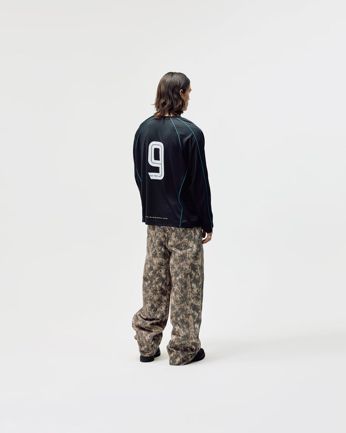 Long Sleeve Football Jersey, Men - Black