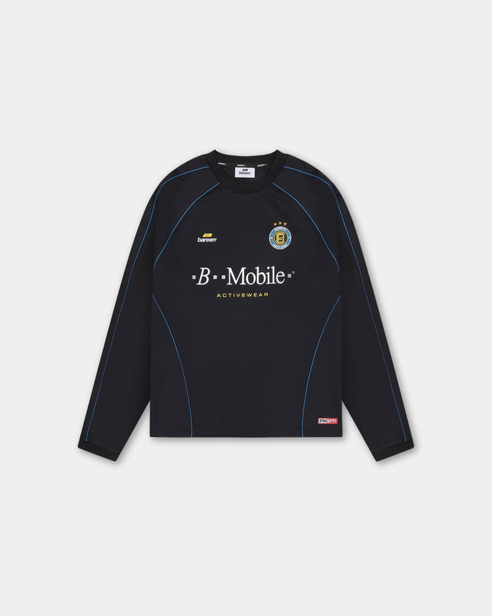 Long Sleeve Football Jersey, Men - Black