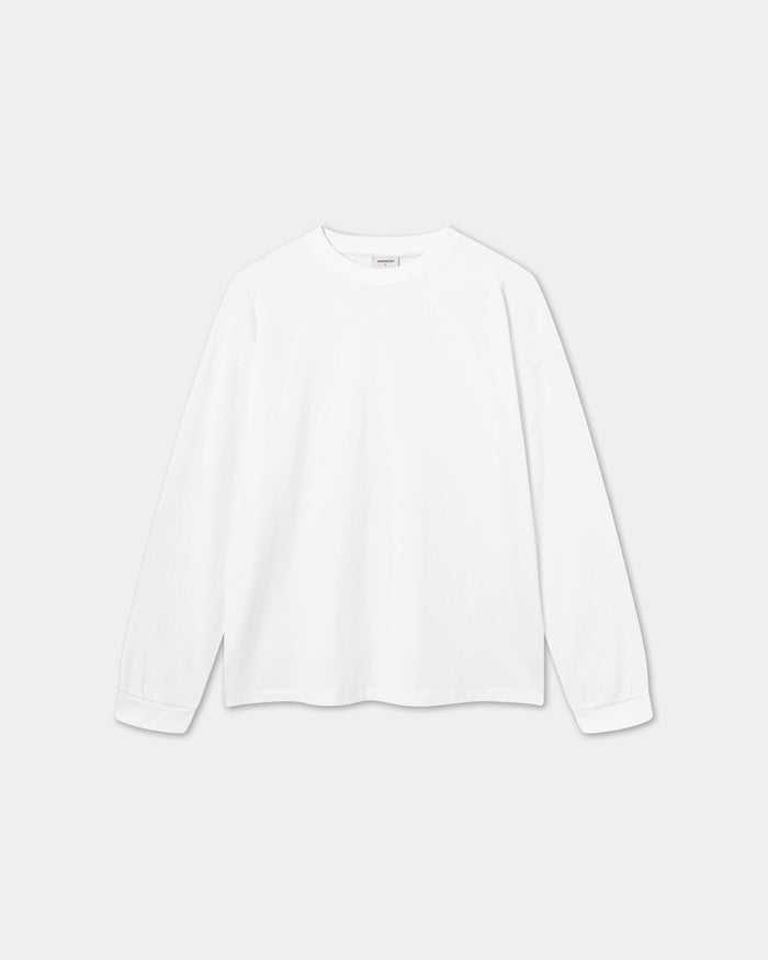 Long Sleeve Oversize, Men (White) | bareen | Modellen er 185 cm og har str. XL på