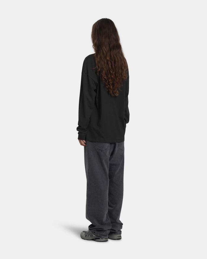 Long Sleeve Oversize, Women (Dark grey) | bareen | Modellen er 175 cm og har str. S på