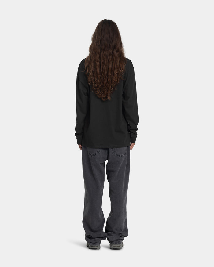 Long Sleeve Oversize, Women (Dark grey) | bareen | Modellen er 175 cm og har str. S på