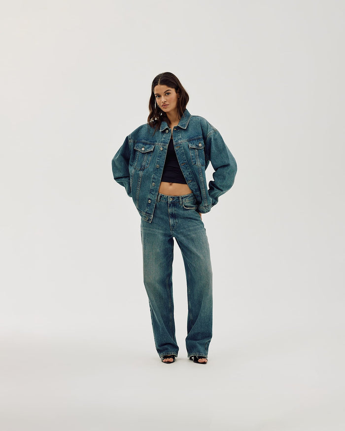Loose Fit Jeans, Women - Faded Blue