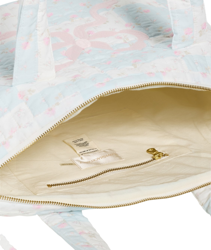 Love Shack Fancy Aja Weekender Bag Ivory Chapparal Accessories Love Shack Fancy