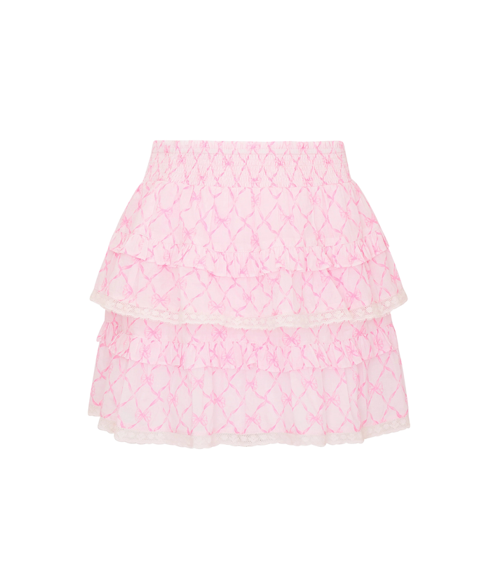 Love Shack Fancy Girls Billie Skirt Pink Peppermint Girls Casual Bottoms Love Shack Fancy