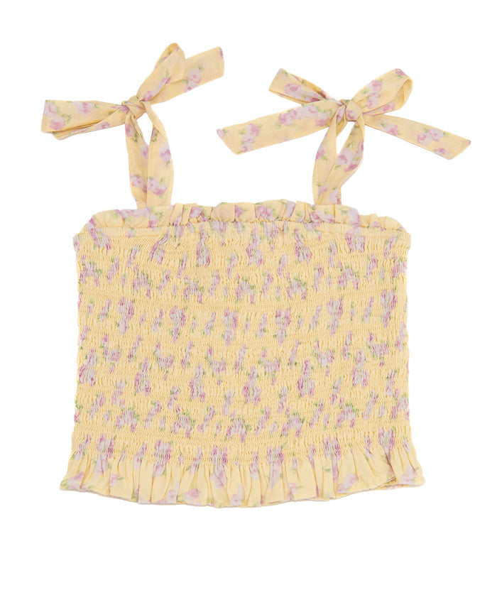 Love Shack Fancy Girls Merrinelle Top Lemon Spritz Distressed/seasonal girls Love Shack Fancy