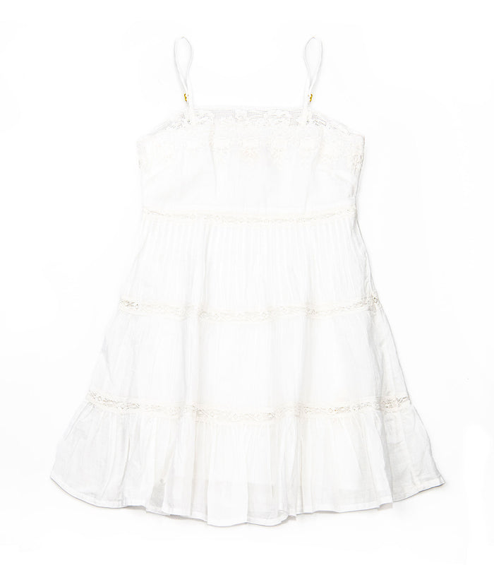 Love Shack Fancy Girls Zuri Dress White Girls Casual Dresses Love Shack Fancy White Y/S (7/8)