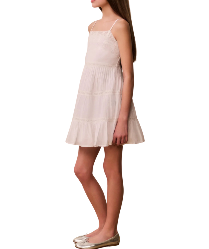 Love Shack Fancy Girls Zuri Dress White Girls Casual Dresses Love Shack Fancy