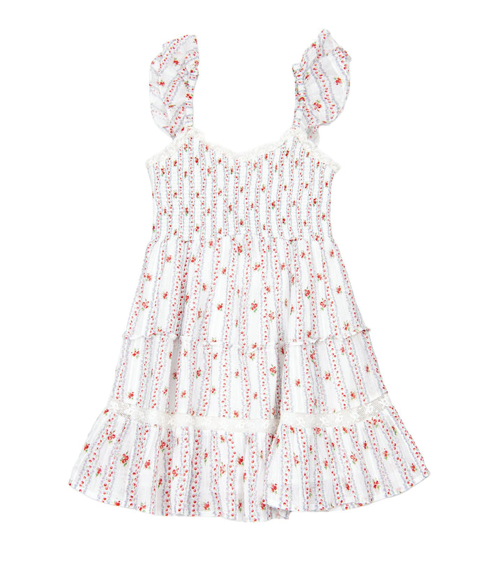Love Shack Fancy Tween Avenora Dress Poppy Red Girls Casual Dresses Love Shack Fancy