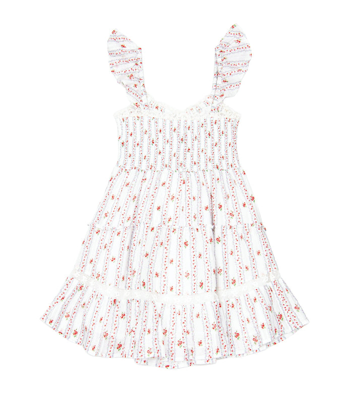 Love Shack Fancy Tween Avenora Dress Poppy Red Girls Casual Dresses Love Shack Fancy