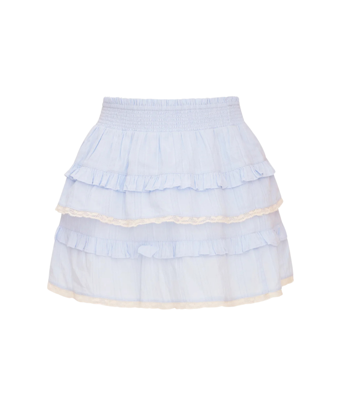 Love Shack Fancy Tween Billie Skirt Chambray Sky Girls Casual Bottoms Love Shack Fancy Blue Y/S (7/8)