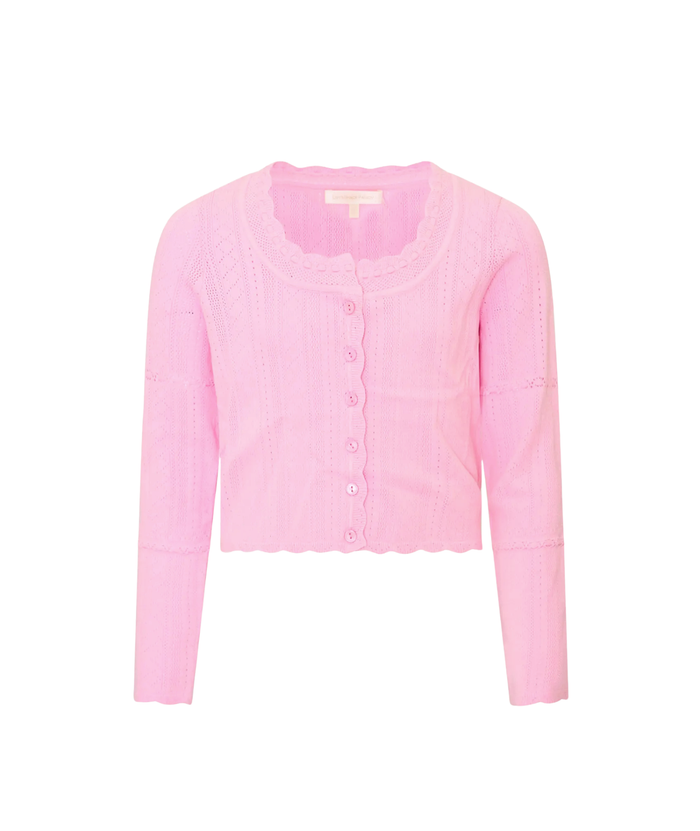 Love Shack Fancy Tween Gemna Cardigan Candy Floss Pink Girls Special Tops Love Shack Fancy Pink Y/S (7/8)
