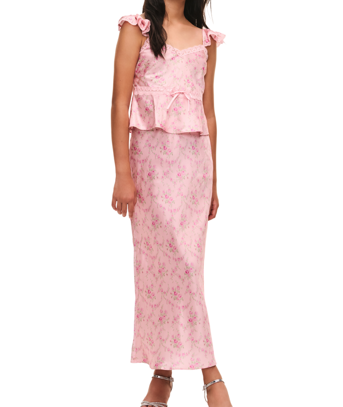 Love Shack Fancy Tween Lelani Top Spiced Camellia