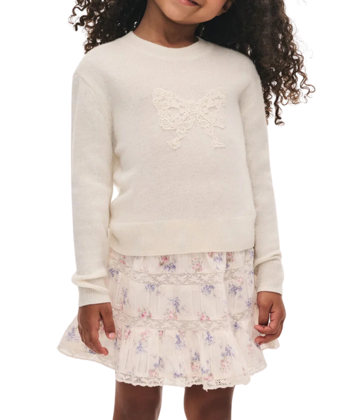 Love Shack Fancy Tween Zolee Pullover Girls Casual Tops Love Shack Fancy Ivory Y/S (7/8)