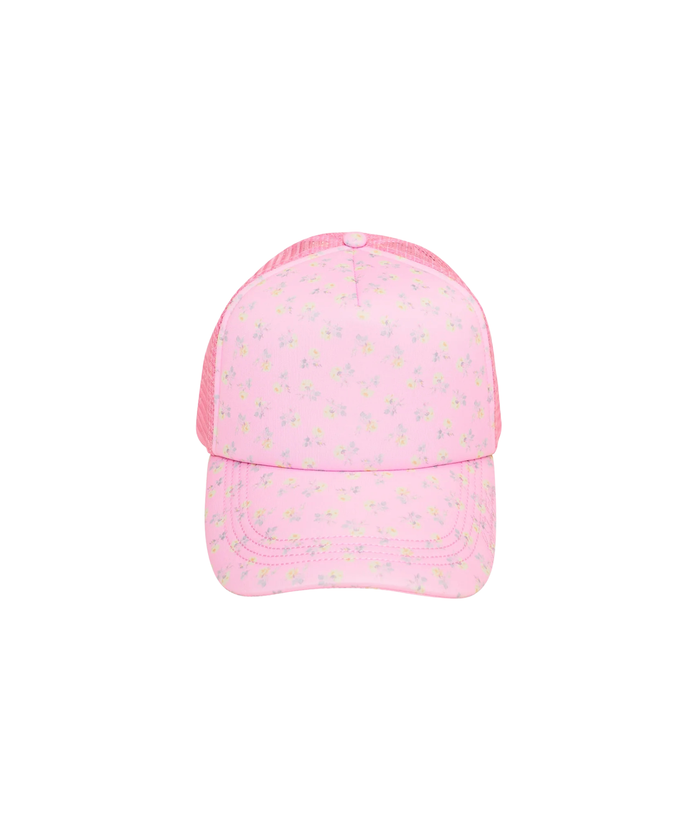 Love Shack Fancy Women Joni Trucker Hat Polaroid Rose Accessories Love Shack Fancy Floral Juniors/Women One Size Fits Most