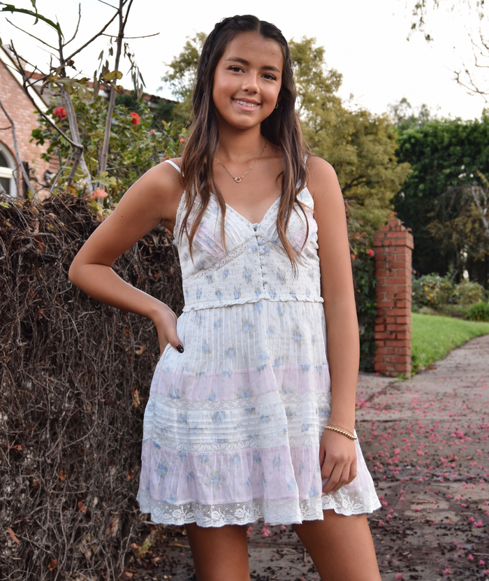Love Shack Fancy Women Krista Dress Lilac Vanilla Distressed/seasonal womens Love Shack Fancy
