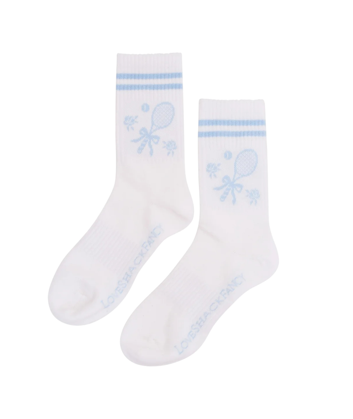 Love Shack Fancy Women Lowell Striped Socks Accessories Love Shack Fancy Blue Juniors/Women S/M