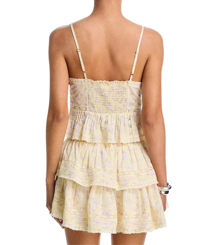 Love Shack Fancy Women Ruffle Mini Skirt Lemon Spritz Womens Casual Bottoms Love Shack Fancy