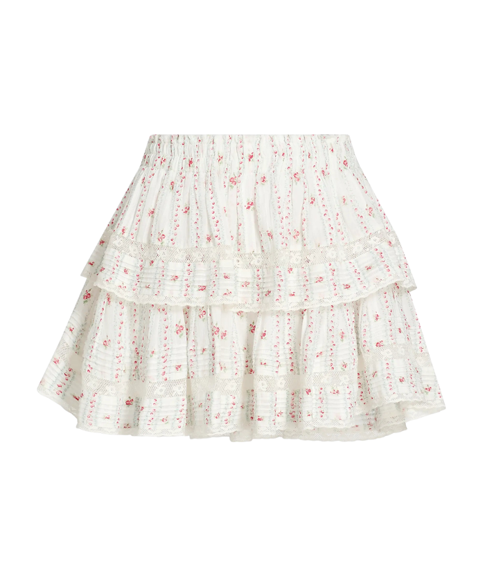 Love Shack Fancy Women Ruffle Mini Skirt Poppy Red Womens Casual Bottoms Love Shack Fancy Floral Juniors/Women XXS