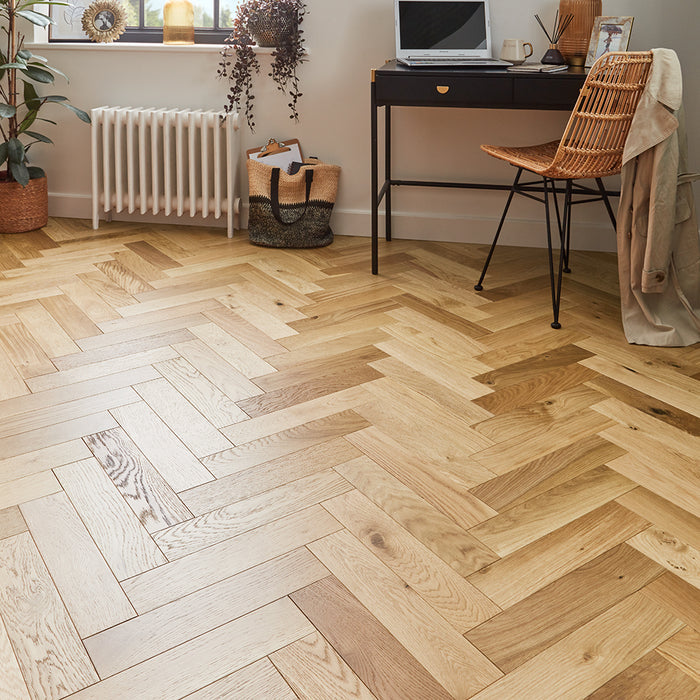 Lucerne 10mm Herringbone Engineered Wood Flooring - County Oak