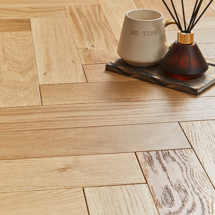 Lucerne 10mm Herringbone Engineered Wood Flooring - County Oak