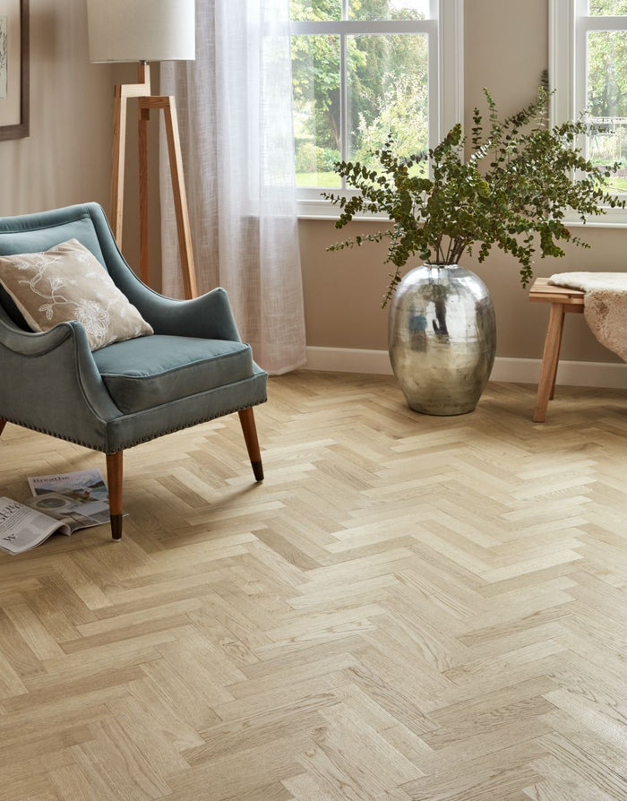 Maggiore 10mm Solid Wood Herringbone Flooring - Boutique Oak