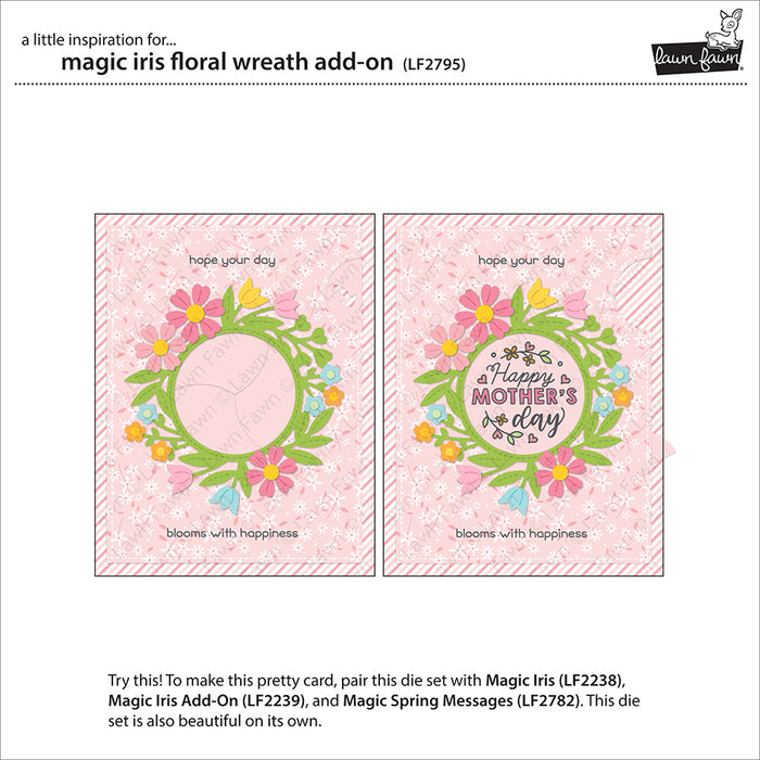 magic iris floral wreath add-on