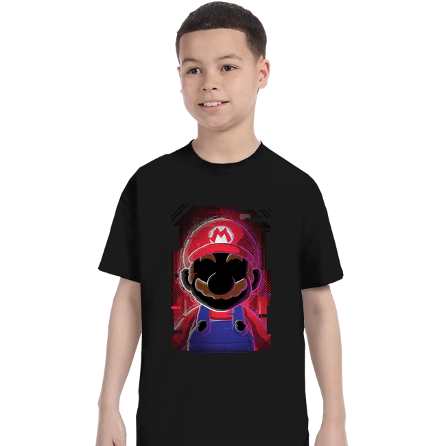 Secret_Shirts T-Shirts, Youth / XS / Black Mario Glitch
