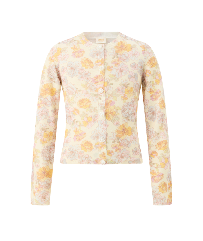 Marlo Girls Posie Knit Cardigan Girls Special Tops Marlo Floral Y/S (7/8)