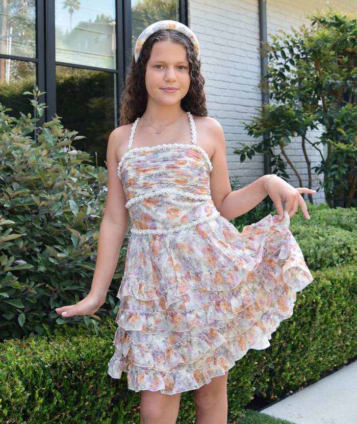 Marlo Girls Posie Mini Dress Girls Special Dresses Marlo Floral Y/S (7/8)