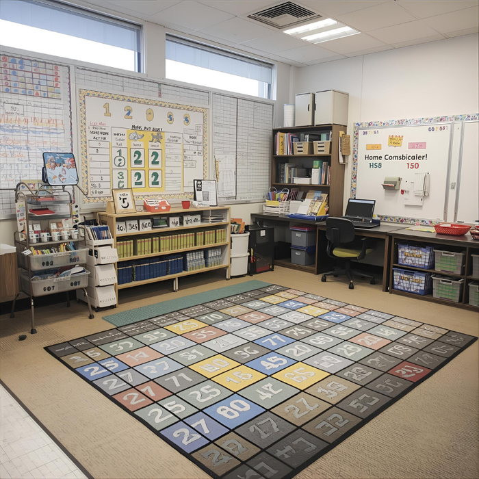 Math Grid Area Rug