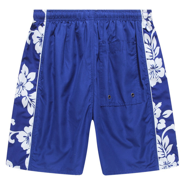 Men Swim Trunk in Side Floral Blue