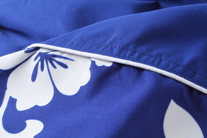 Men Swim Trunk in Side Floral Blue