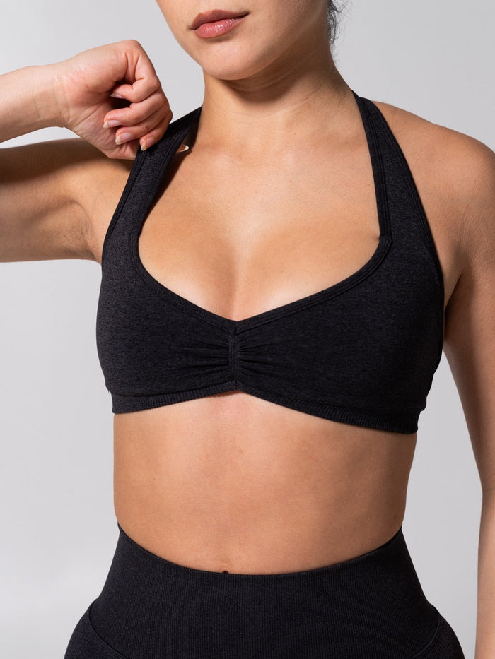 Micro Seamless Sports Bra - Heather Charcoal