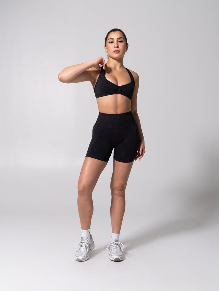 Micro Seamless Sports Bra - Heather Charcoal