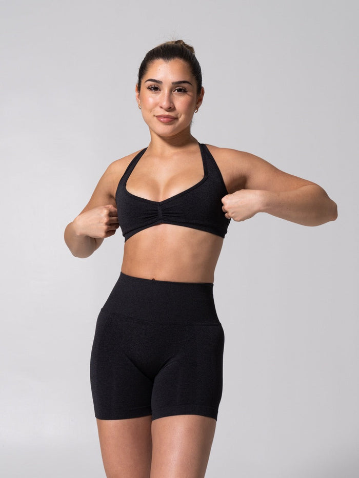 Micro Seamless Sports Bra - Heather Charcoal