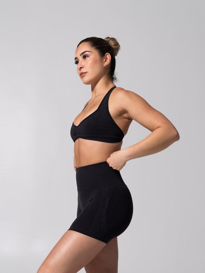 Micro Seamless Sports Bra - Heather Charcoal