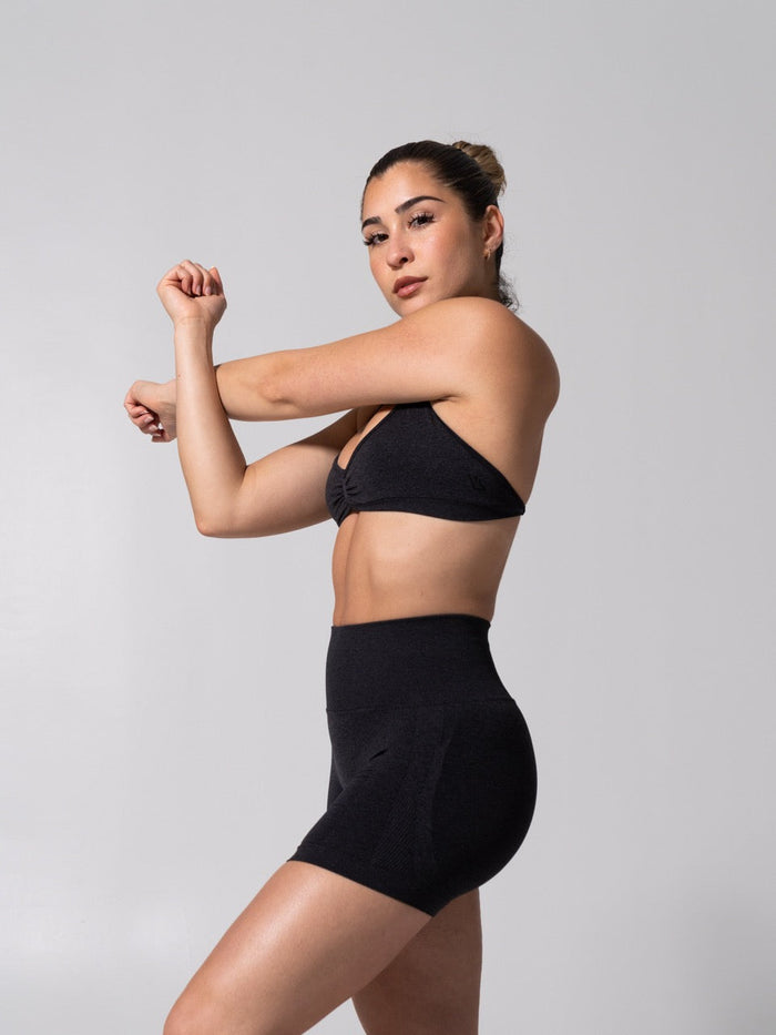 Micro Seamless Sports Bra - Heather Charcoal