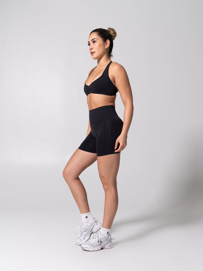 Micro Seamless Sports Bra - Heather Charcoal