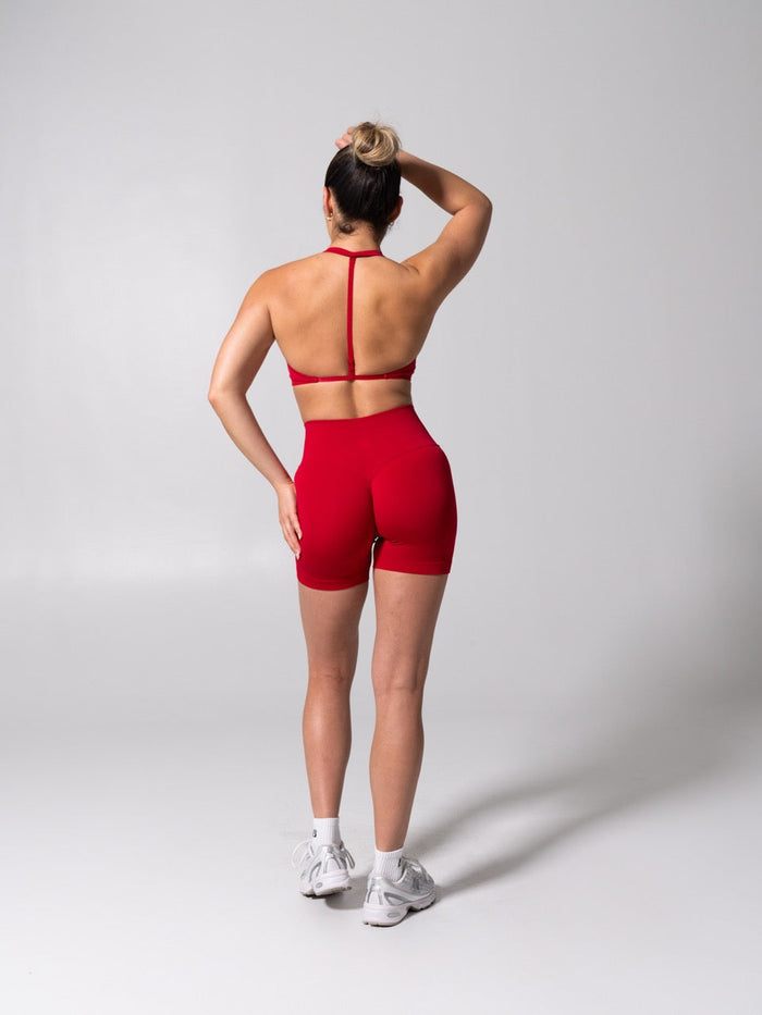 Micro Seamless Sports Bra - Heather Lipstick Red