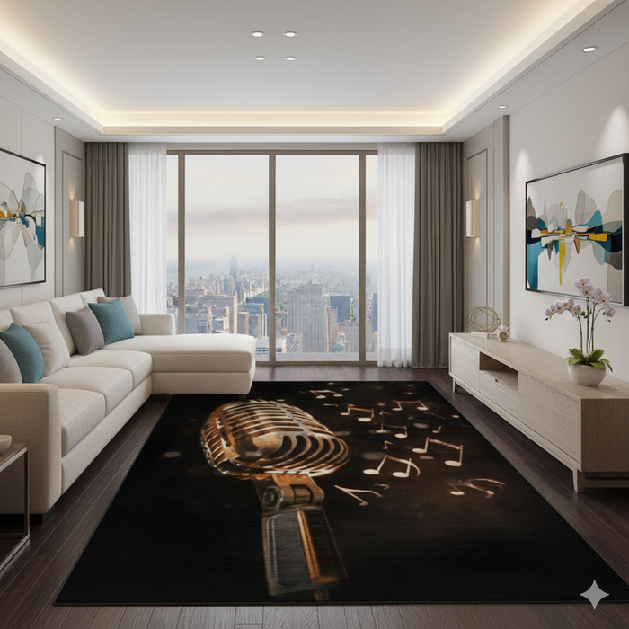 Microphone Shine Area Rug