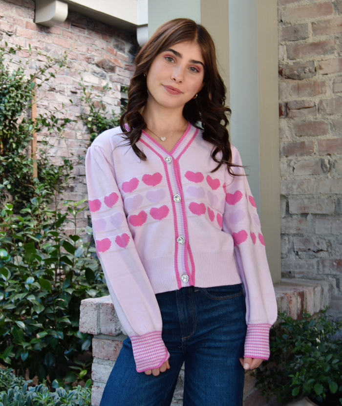 Mini Dreamers Girls Celine Heart Cardigan Girls Casual Tops Mini Dreamers