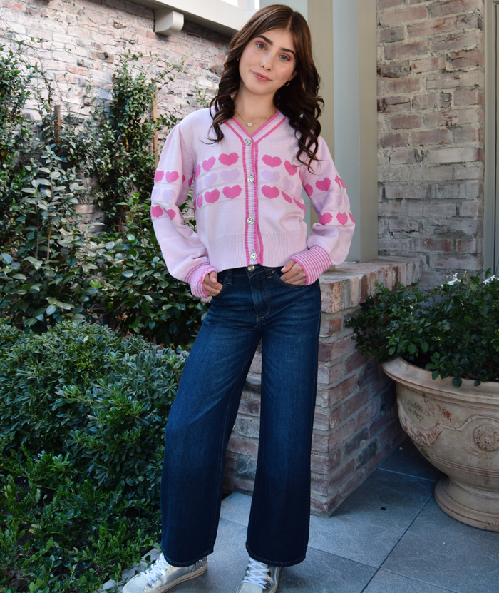 Mini Dreamers Girls Celine Heart Cardigan Girls Casual Tops Mini Dreamers
